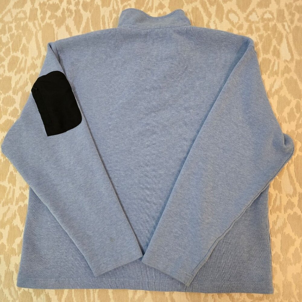 Orvis Mens Size L Light Blue 1/4 Zip Pullover w/ Sleeve Pocket Golf READ - Picture 2 of 10